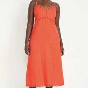 Old Navy Linen Blend Midi Cami Sundress Size M Tall
